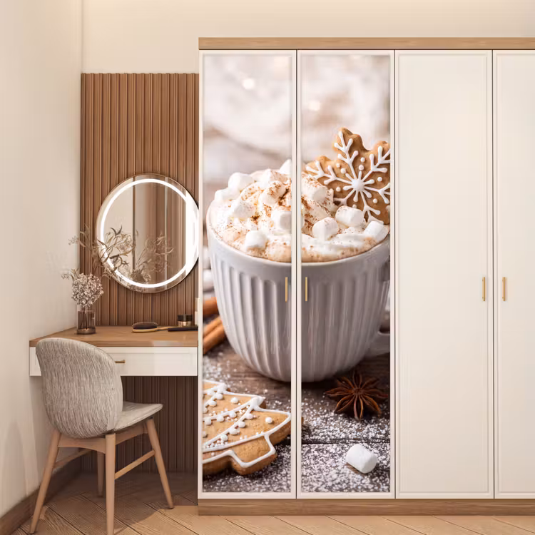 Türtapete - Getränke – Marshmallows – Weihnachten — 4