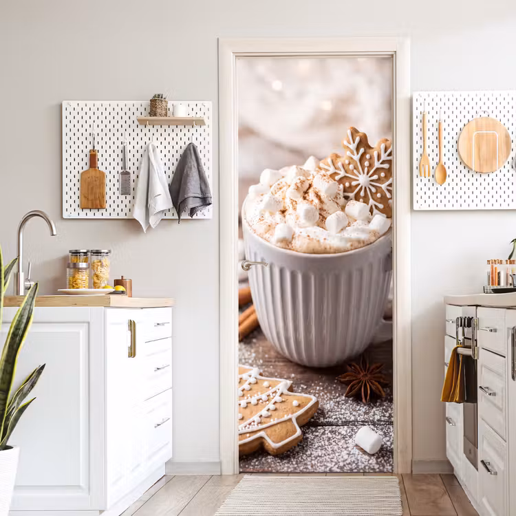 Türtapete - Getränke – Marshmallows – Weihnachten — 6