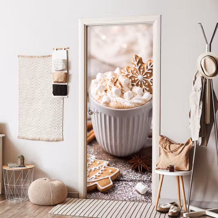Türtapete - Getränke – Marshmallows – Weihnachten — 7
