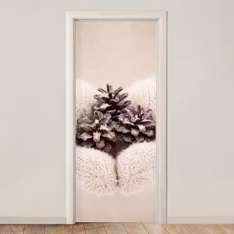 Türtapete - Tannenzapfen – Schnee – Winter — 1