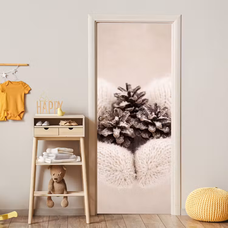Türtapete - Tannenzapfen – Schnee – Winter — 5