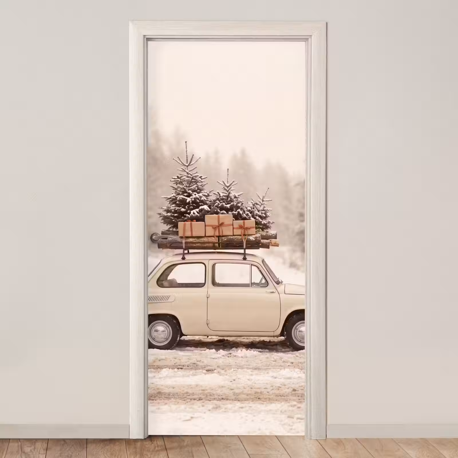 Türtapete - Auto – Winter – Schnee — 1