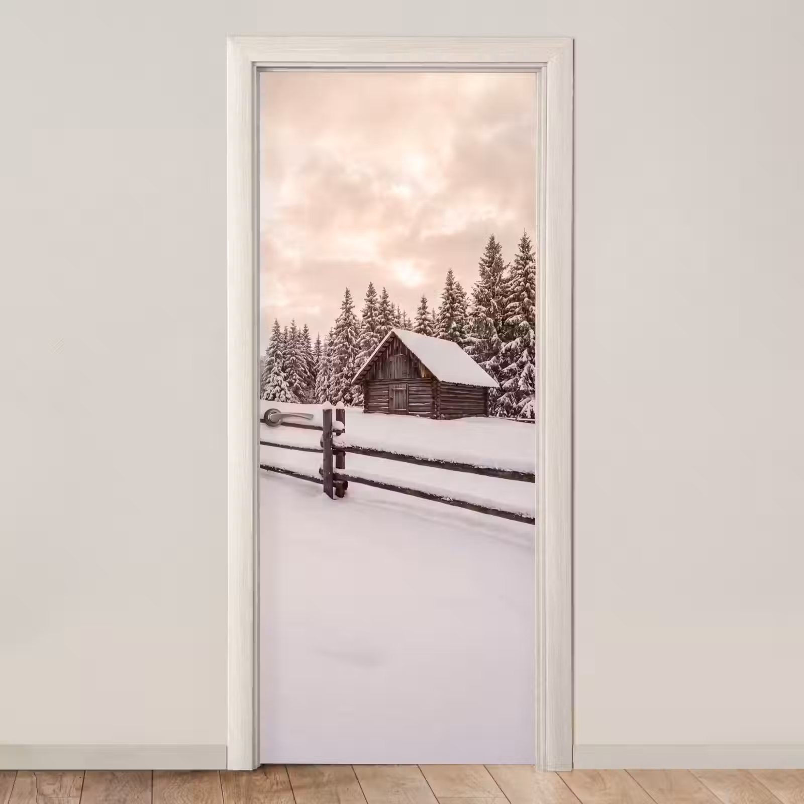 Türtapete - Hütte – Schnee – Winter — 1