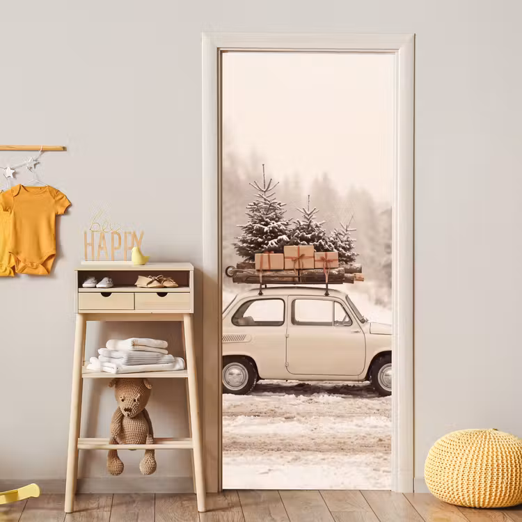 Türtapete - Auto – Winter – Schnee — 5