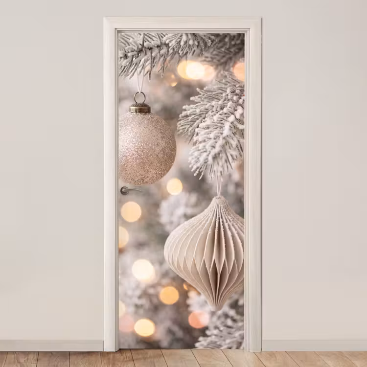 Türtapete - Weihnachtskugel – Weihnachten – Gold — 1