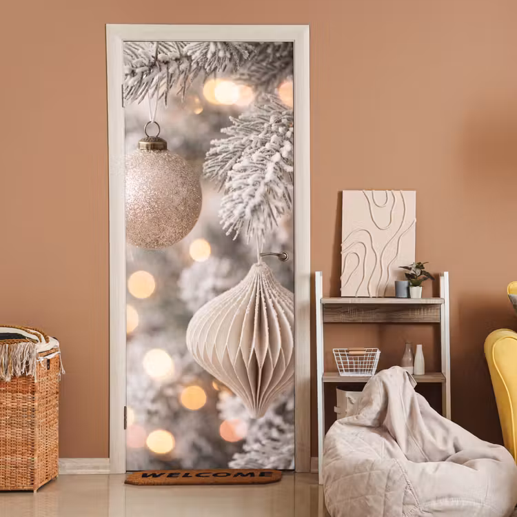 Türtapete - Weihnachtskugel – Weihnachten – Gold — 2