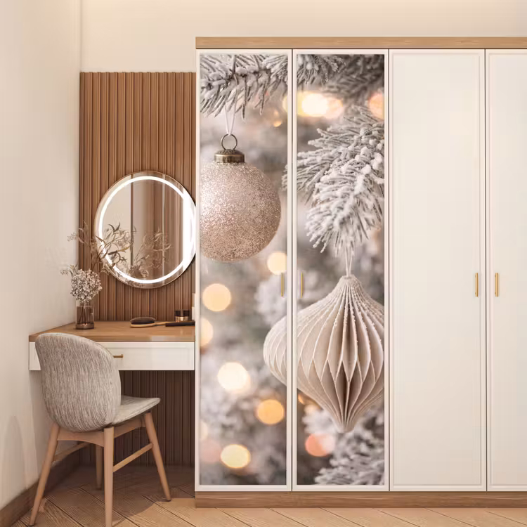 Türtapete - Weihnachtskugel – Weihnachten – Gold — 4