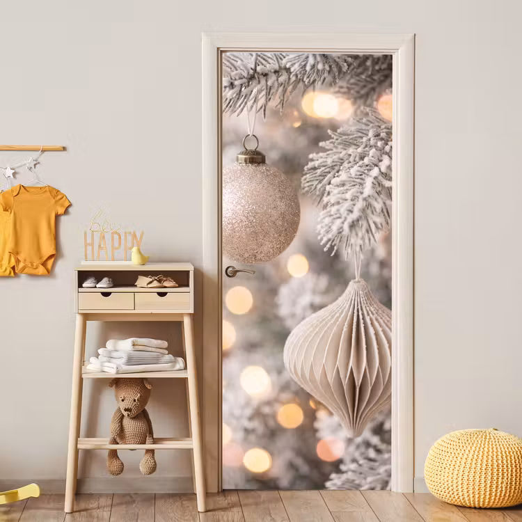 Türtapete - Weihnachtskugel – Weihnachten – Gold — 5