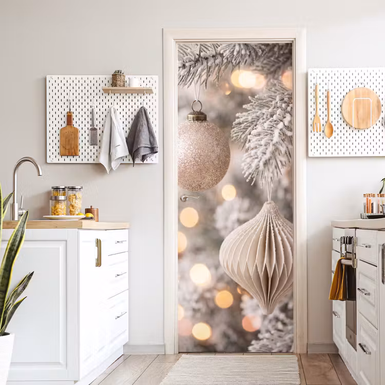 Türtapete - Weihnachtskugel – Weihnachten – Gold — 6