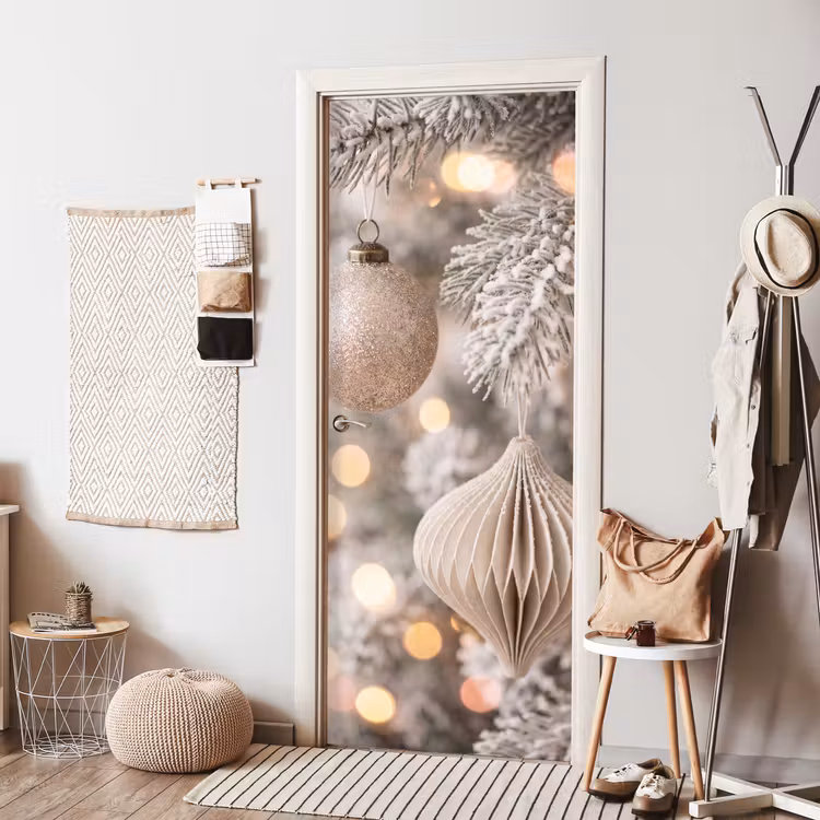 Türtapete - Weihnachtskugel – Weihnachten – Gold — 7