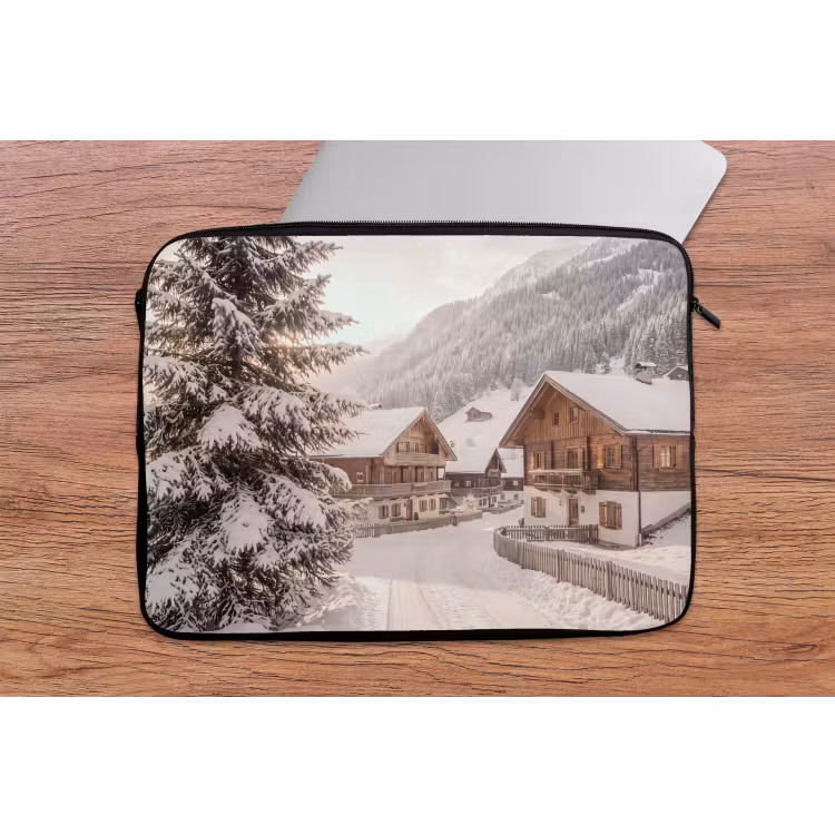 Laptop hülle - Haus – Schnee – Winter — 2