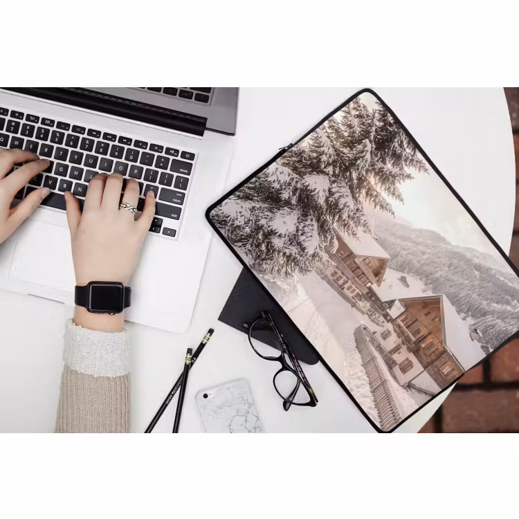 Laptop hülle - Haus – Schnee – Winter — 3