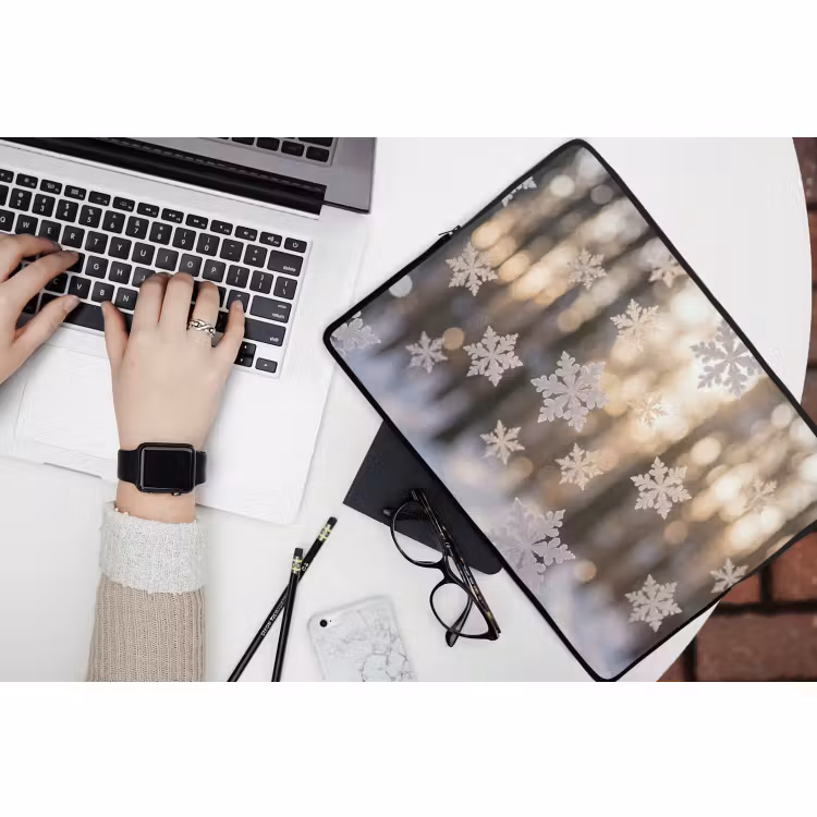Laptop hülle - Schneeflocken – Winter – Natur — 3