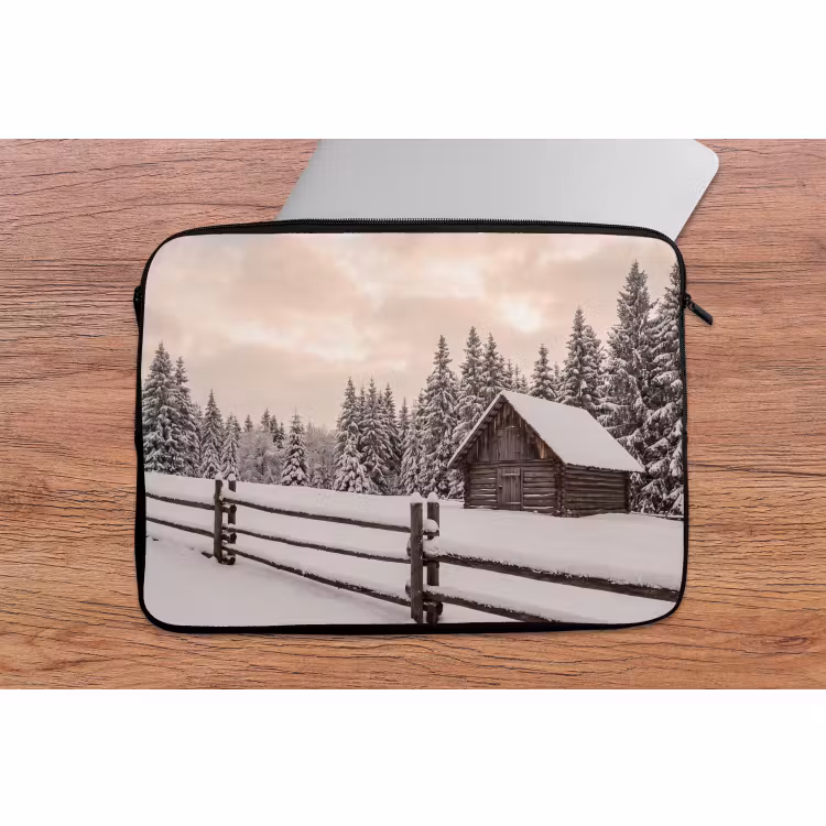 Laptop hülle - Hütte – Schnee – Winter — 2