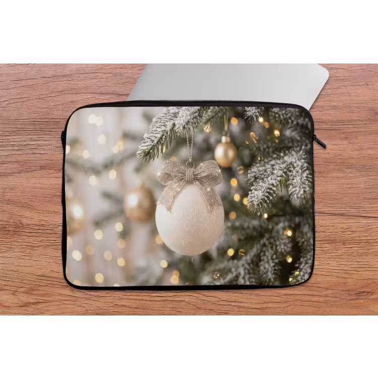 Laptop hülle - Weihnachtskugel – Weiß – Weihnachten — 2