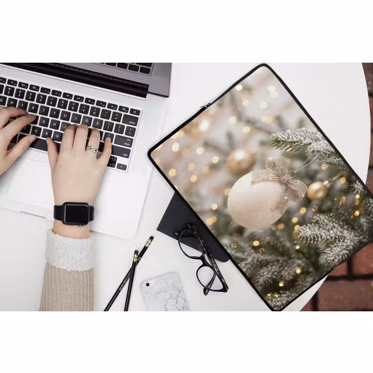 Laptop hülle - Weihnachtskugel – Weiß – Weihnachten — 3
