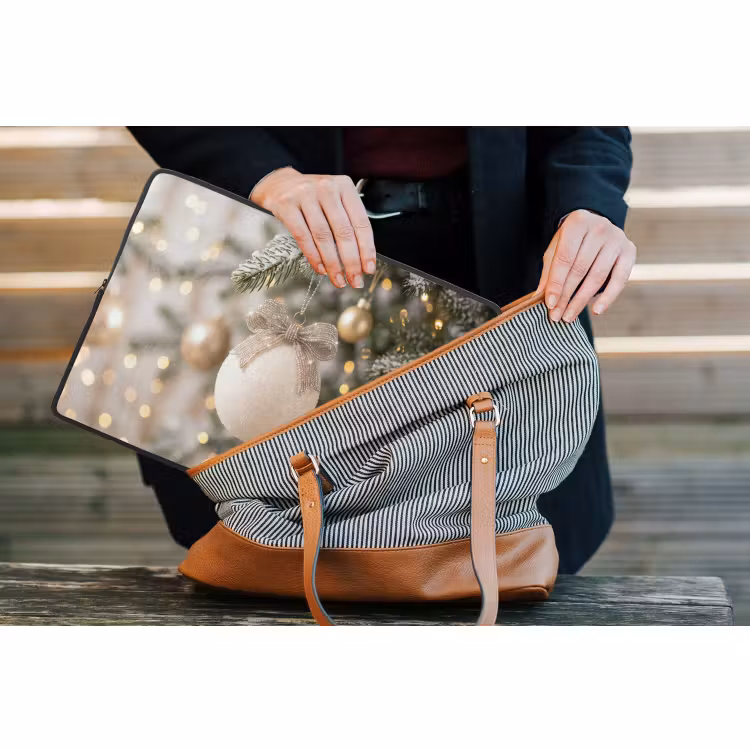 Laptop hülle - Weihnachtskugel – Weiß – Weihnachten — 4