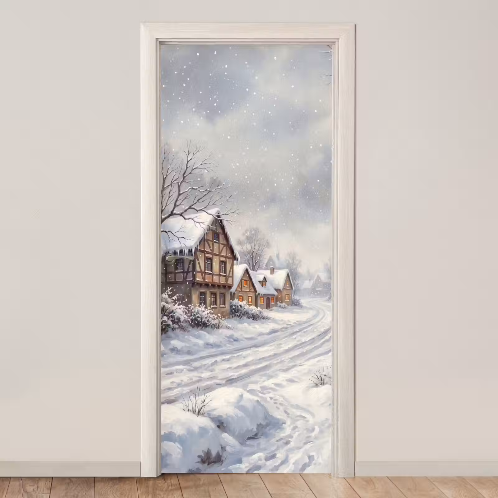 Türtapete - Dorf – Schnee – Winter — 1