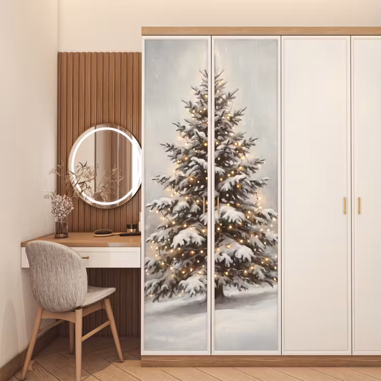 Türtapete - Baum – Weihnachten – Lichter — 4