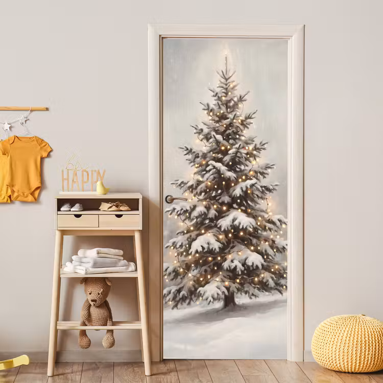Türtapete - Baum – Weihnachten – Lichter — 5