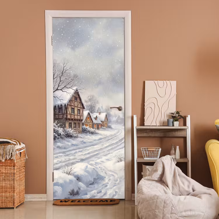 Türtapete - Dorf – Schnee – Winter — 2