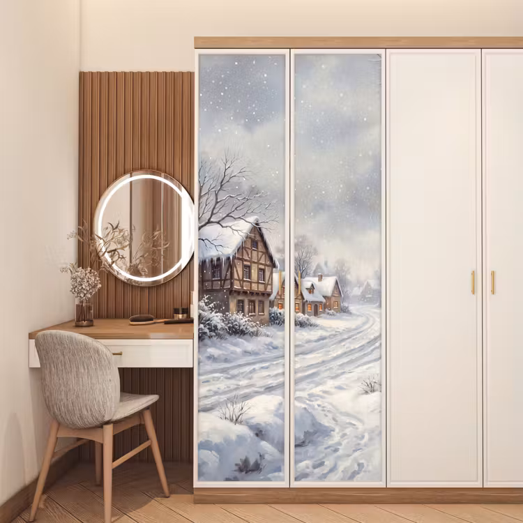 Türtapete - Dorf – Schnee – Winter — 4