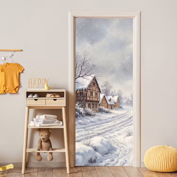 Türtapete - Dorf – Schnee – Winter — 5
