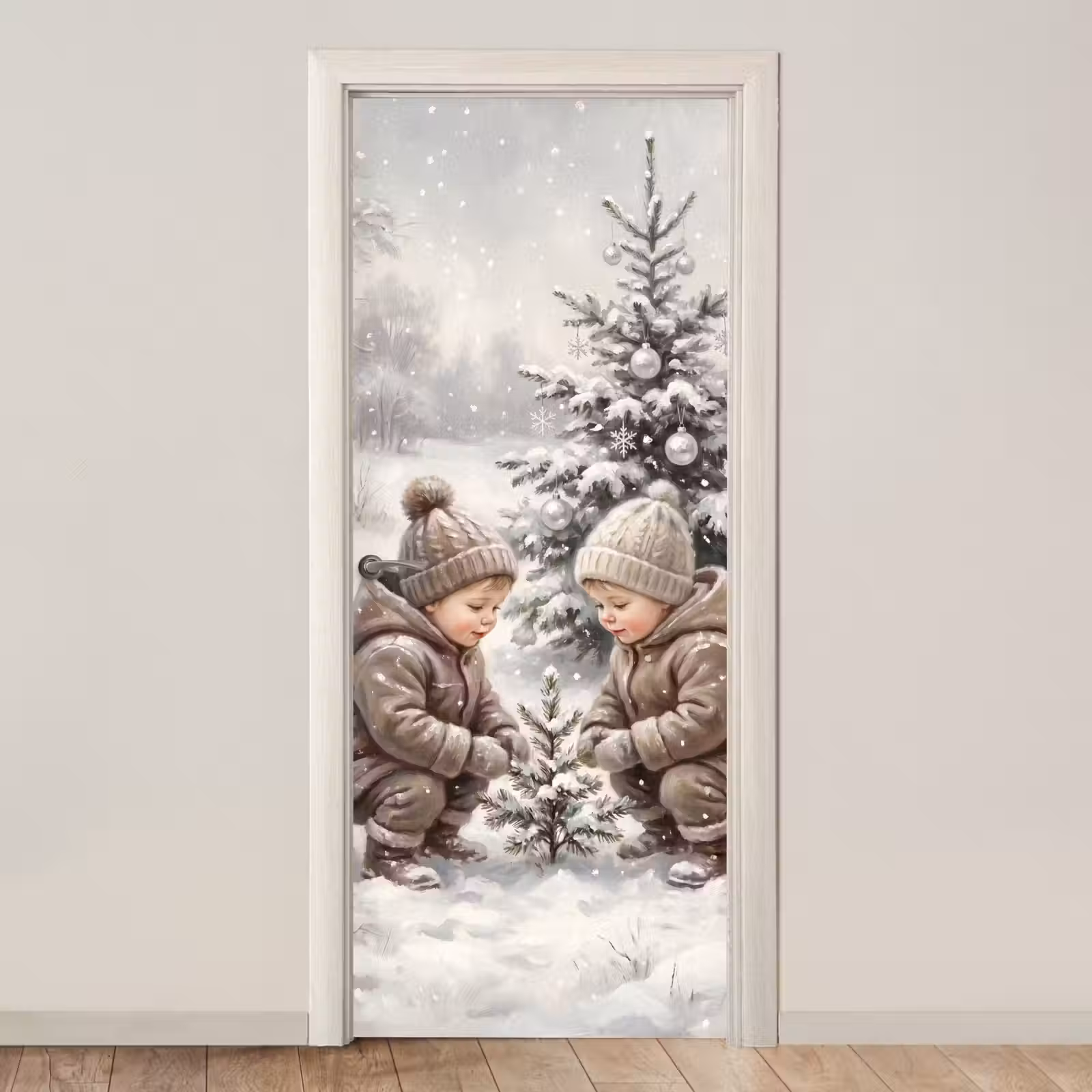 Türtapete - Kind – Schnee – Winter — 1