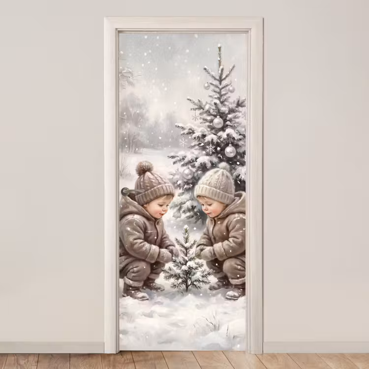 Türtapete - Kind – Schnee – Winter — 1