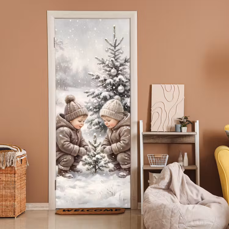 Türtapete - Kind – Schnee – Winter — 2