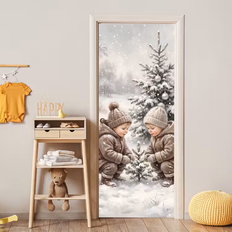 Türtapete - Kind – Schnee – Winter — 5