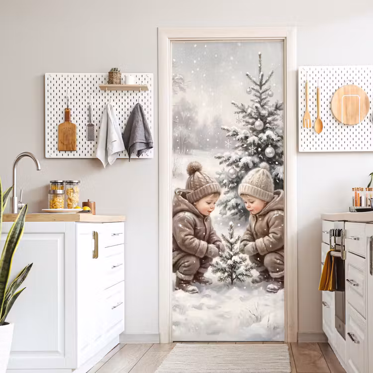 Türtapete - Kind – Schnee – Winter — 6