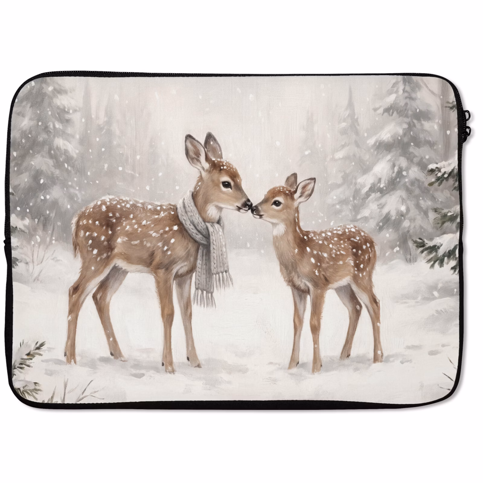 Laptop hülle - Rehe – verschneit – Wald — 1