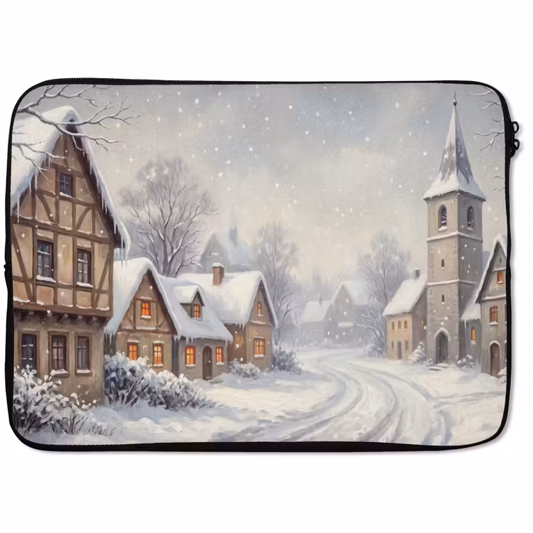Laptop hülle - Dorf – Schnee – Winter — 1