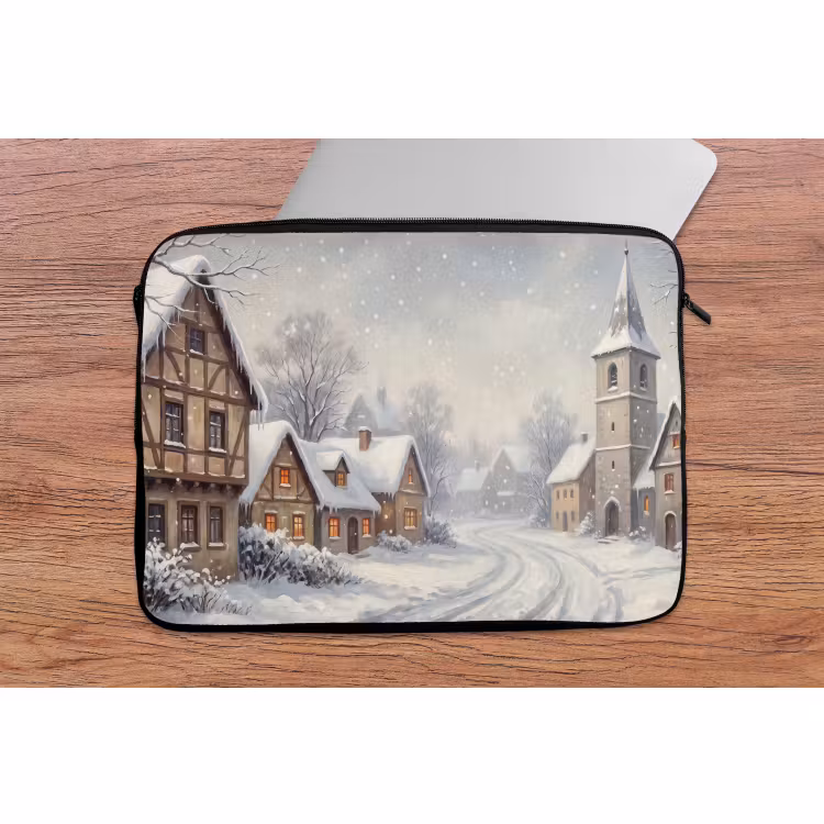 Laptop hülle - Dorf – Schnee – Winter — 2