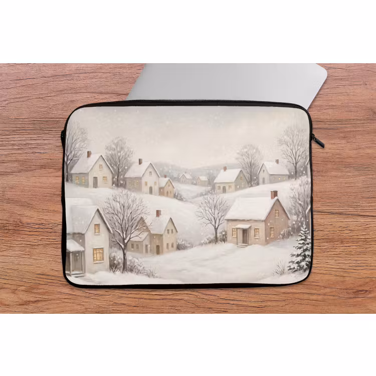 Laptop hülle - Dorf – Winter – Schnee — 2