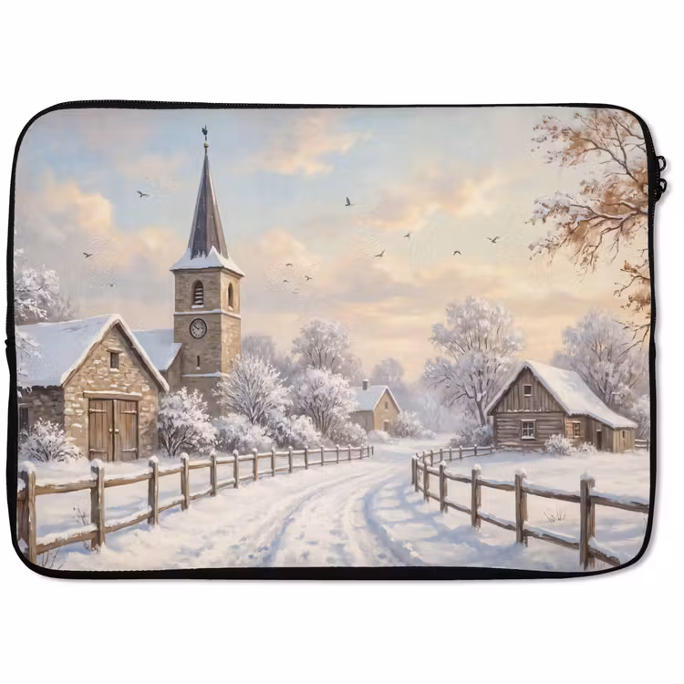 Laptop hülle - Kirche – Winter – Landschaft — 1