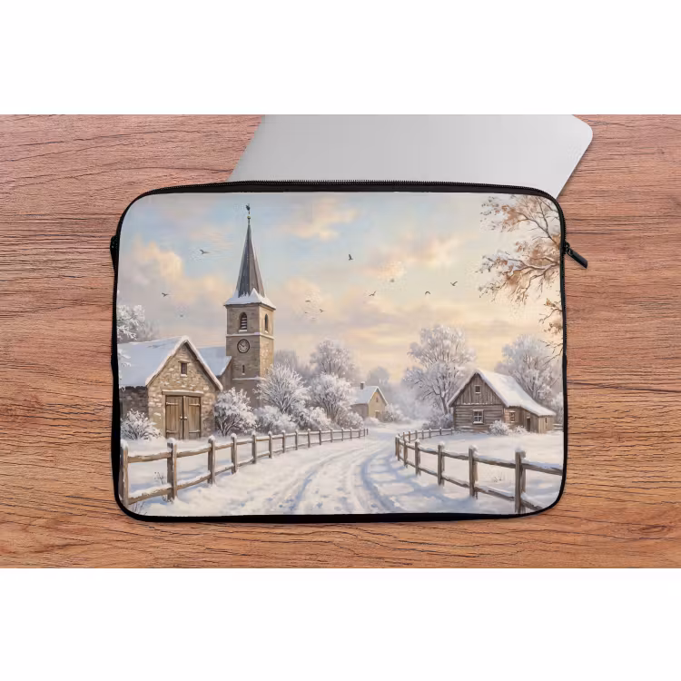 Laptop hülle - Kirche – Winter – Landschaft — 2