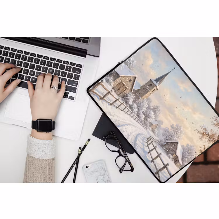 Laptop hülle - Kirche – Winter – Landschaft — 3