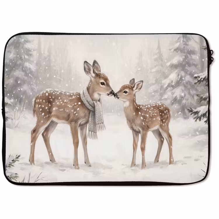 Laptop hülle - Rehe – verschneit – Wald — 1