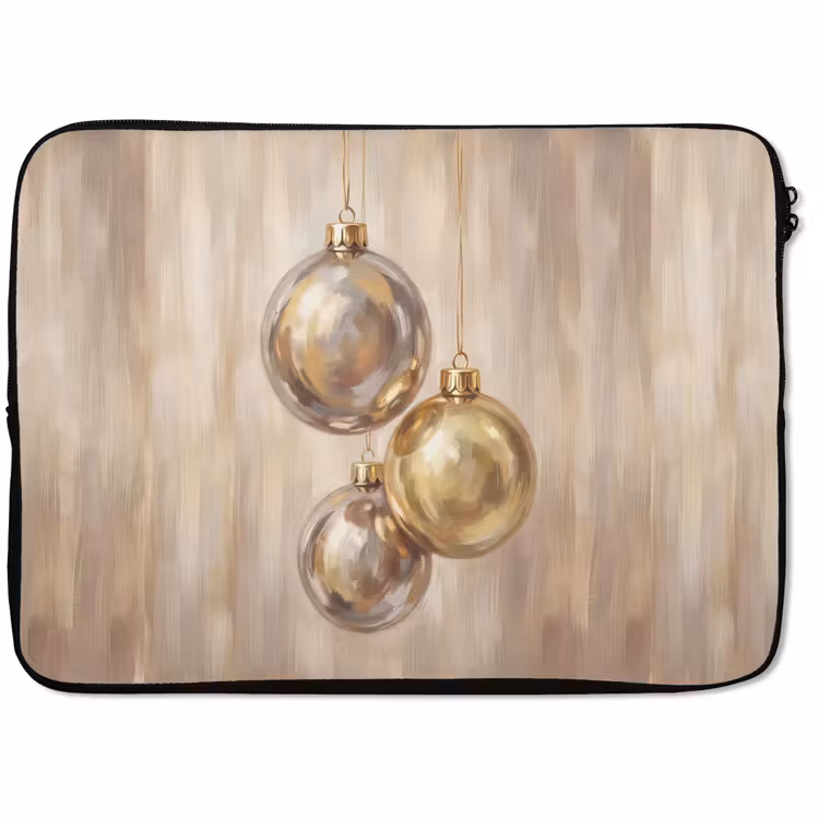 Laptop hülle - Weihnachtskugel Gold Silber — 1