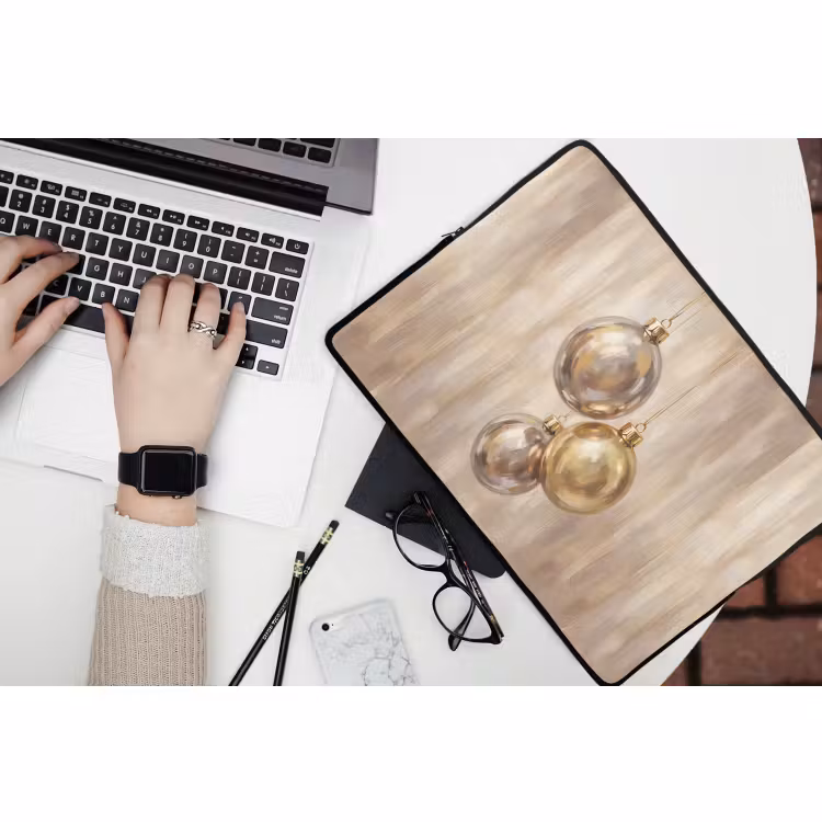Laptop hülle - Weihnachtskugel Gold Silber — 3
