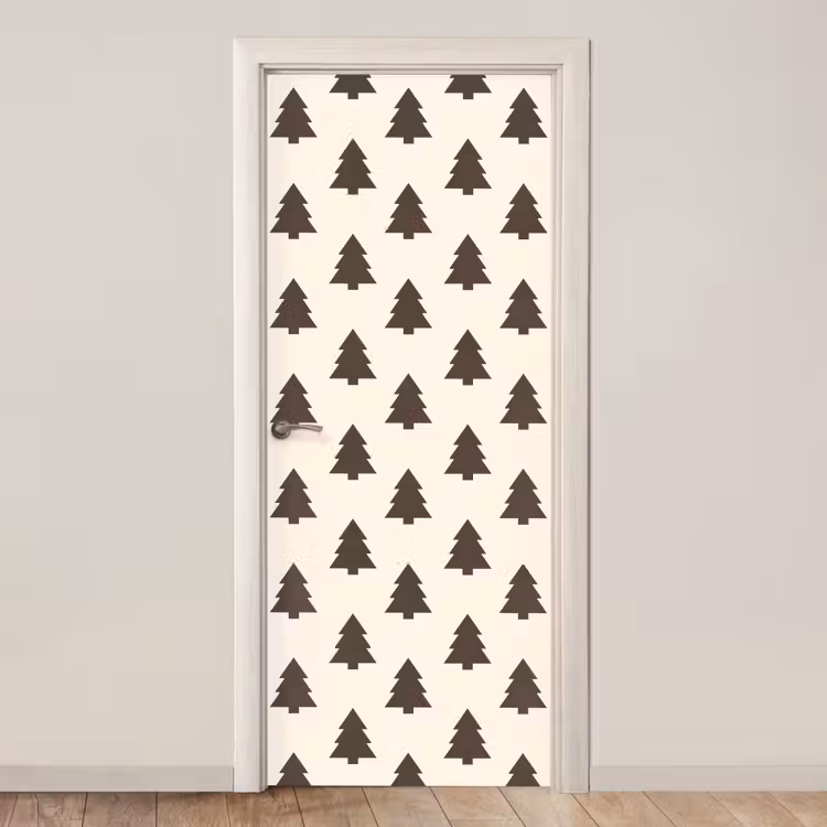 Türtapete - Weihnachtsbaum – Creme – Grau — 1