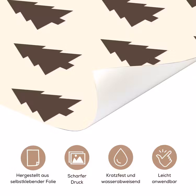 Türtapete - Weihnachtsbaum – Creme – Grau — 5