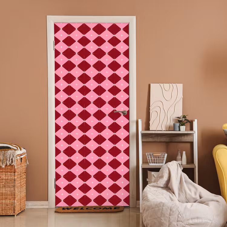 Türtapete - Stern – Rot – Rosa – Weihnachten — 2
