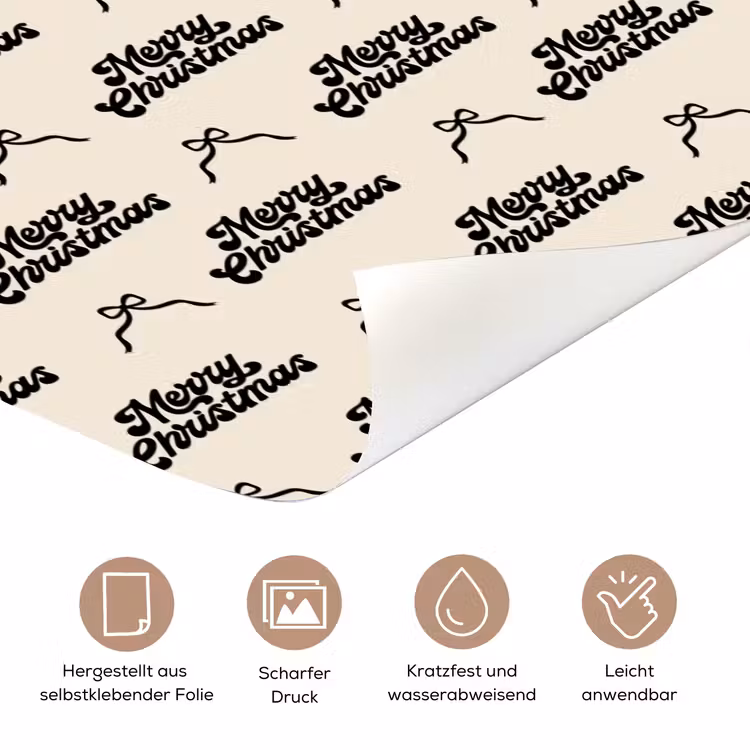 Türtapete - Text – Creme – Schwarz – Weihnachten — 5