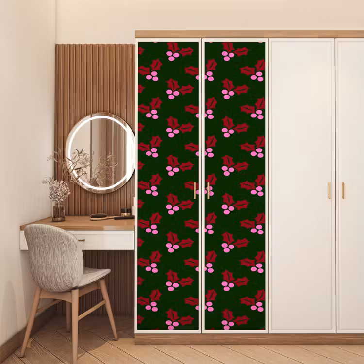 Türtapete - Neon – Stechpalme – Weihnachten — 4