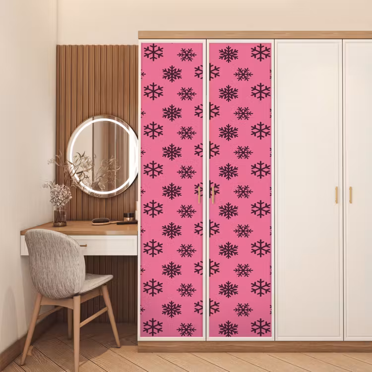 Türtapete - Schneeflocke – Lila – Rosa – Weihnachten — 4
