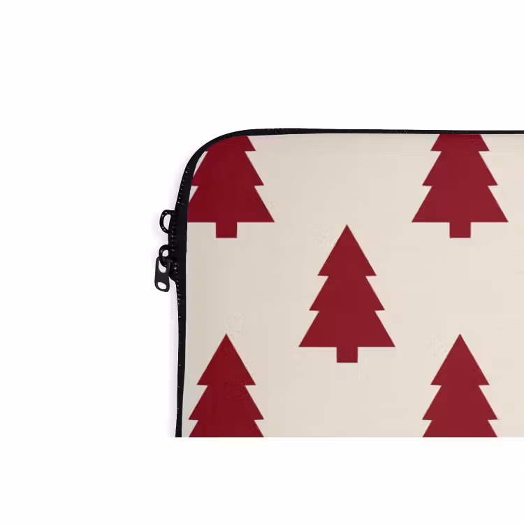 Laptop hülle - Weihnachtsbaum – Creme – Rot — 5