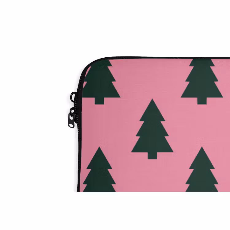 Laptop hülle - Weihnachtsbaum – Rosa – Grün — 5
